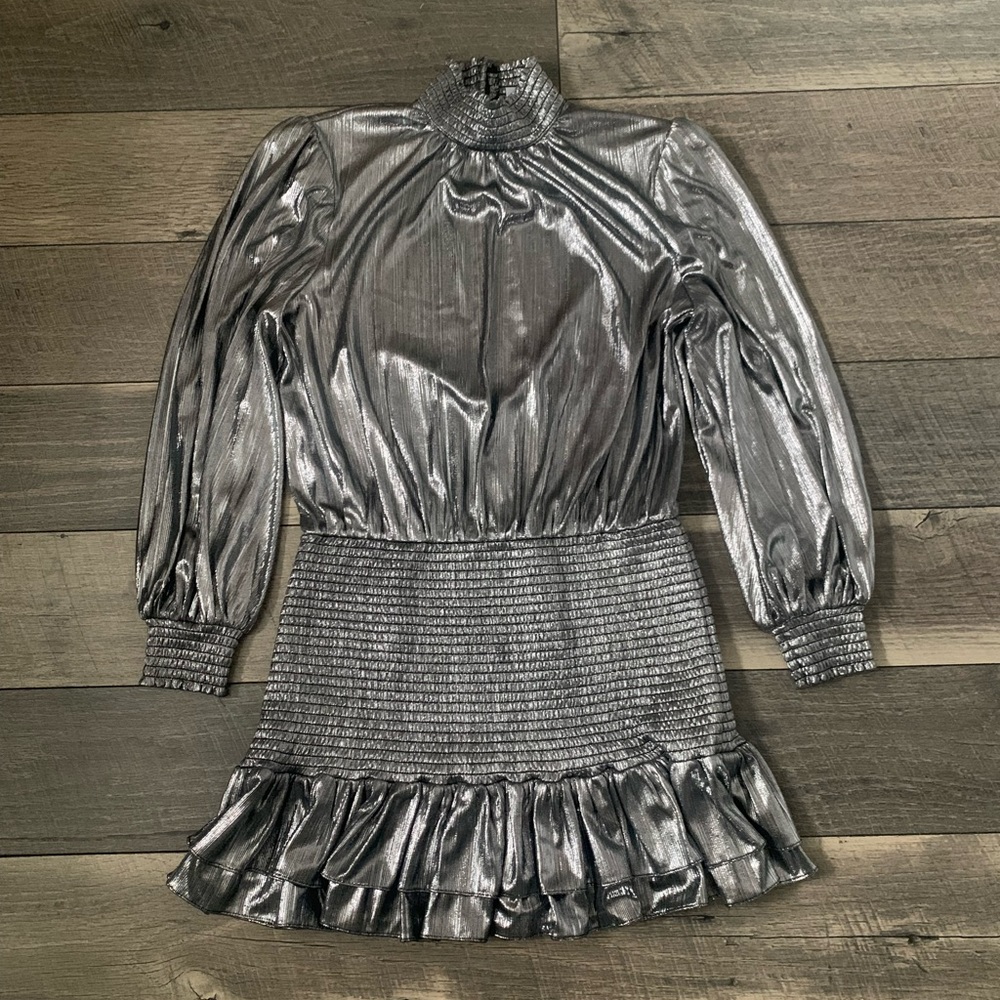 Retrofete Gunmetal Metallic Dress